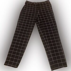 Women’s Susan Graver Black & White Dress Slacks, Windowpane Pattern w/pockets SP